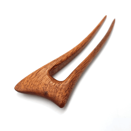 Wooden hair pin made of mahogany – handcrafted hair stick
