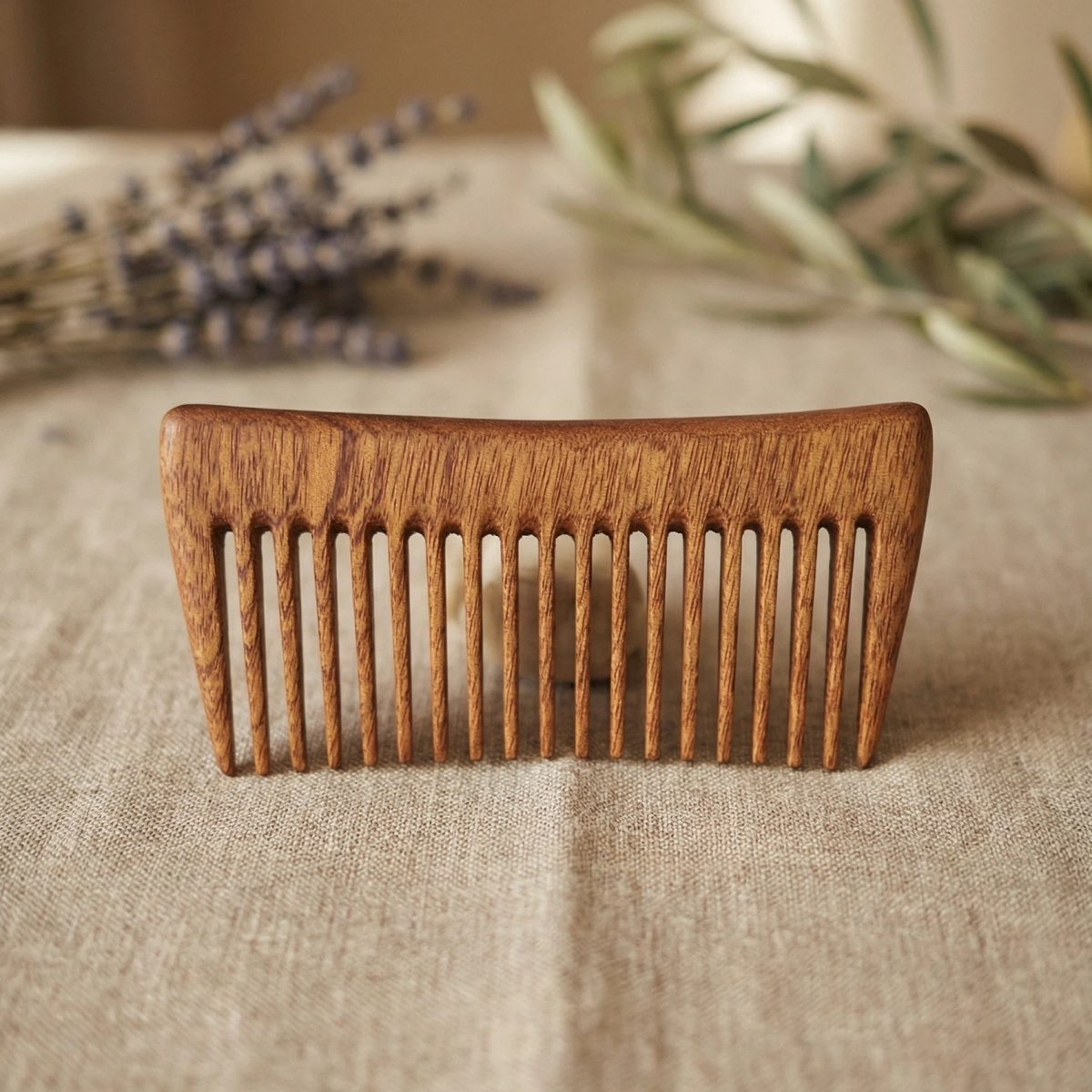 Mini wooden comb – compact natural pocket size comb for hair and beard