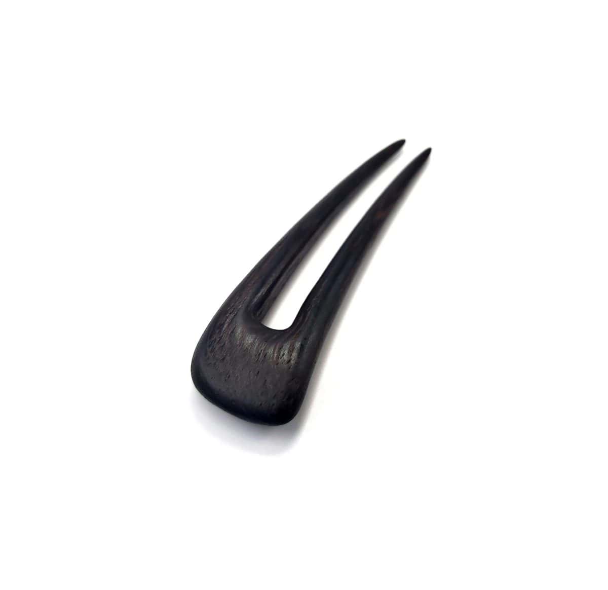 Wooden hair pin made of wenge – two-prong hair accessory