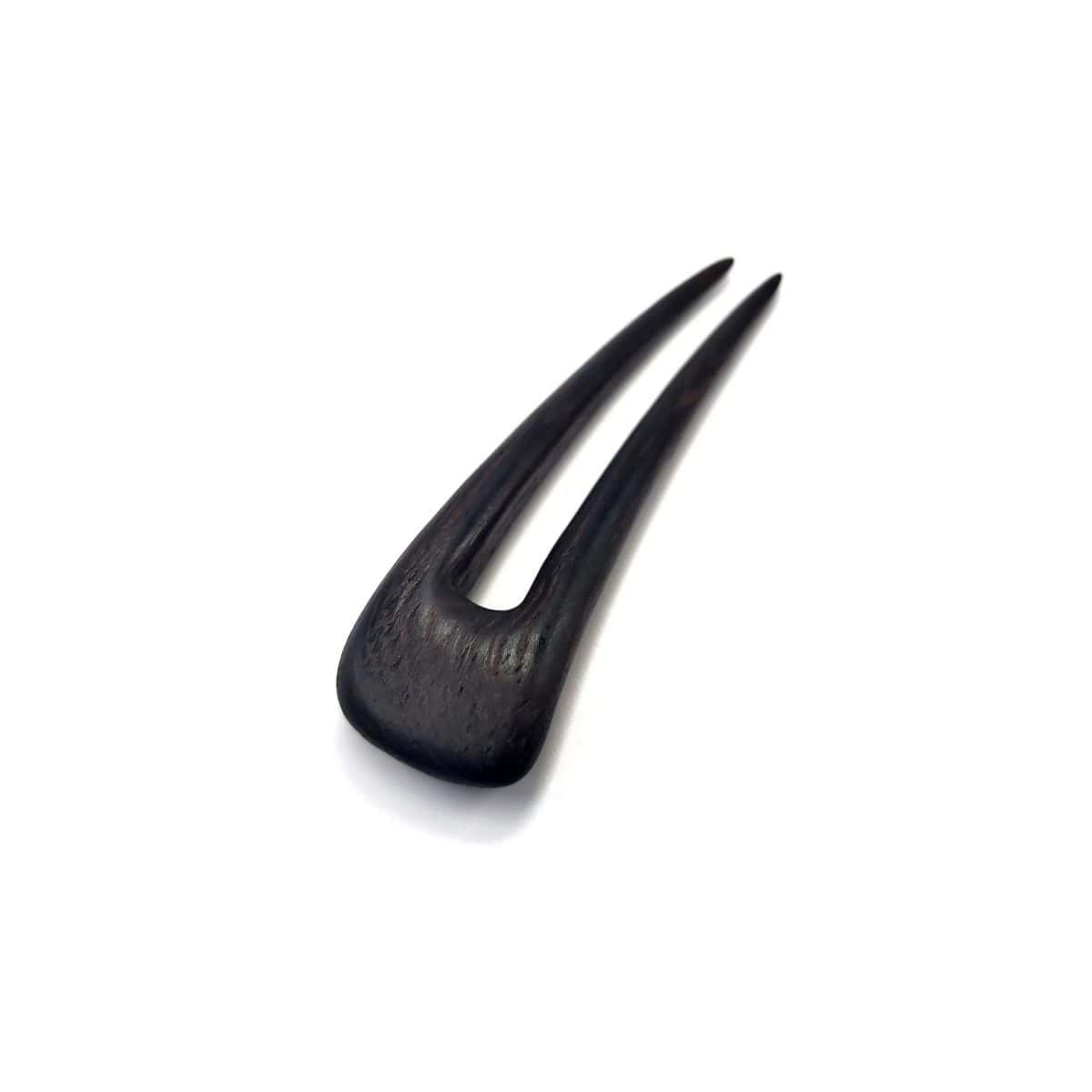 Wooden hair pin made of wenge – two-prong hair accessory
