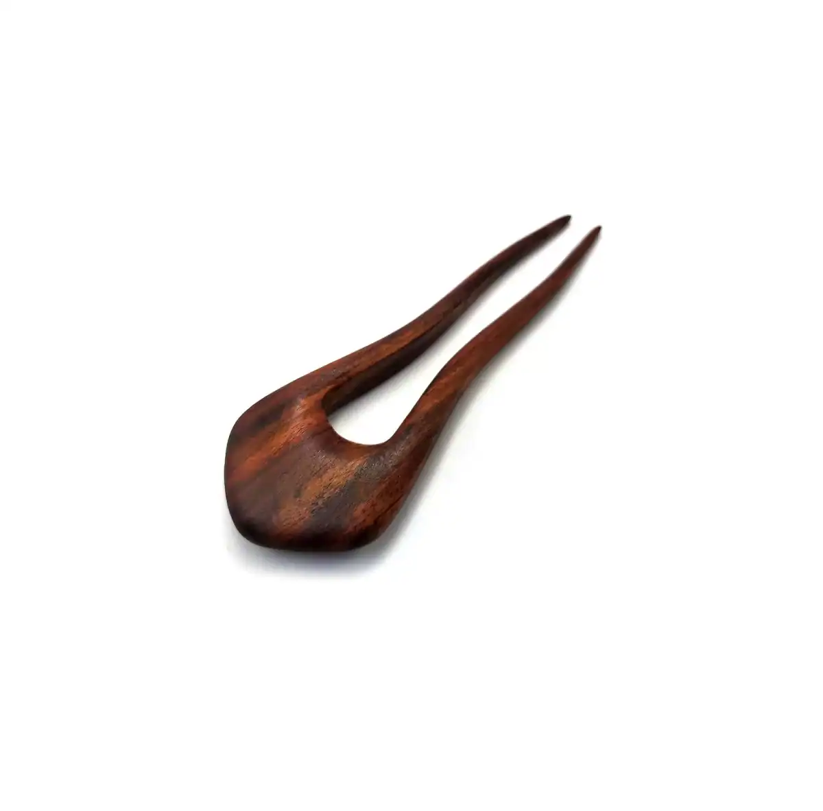Wooden hair pin made of rosewood – two-prong hair accessory
