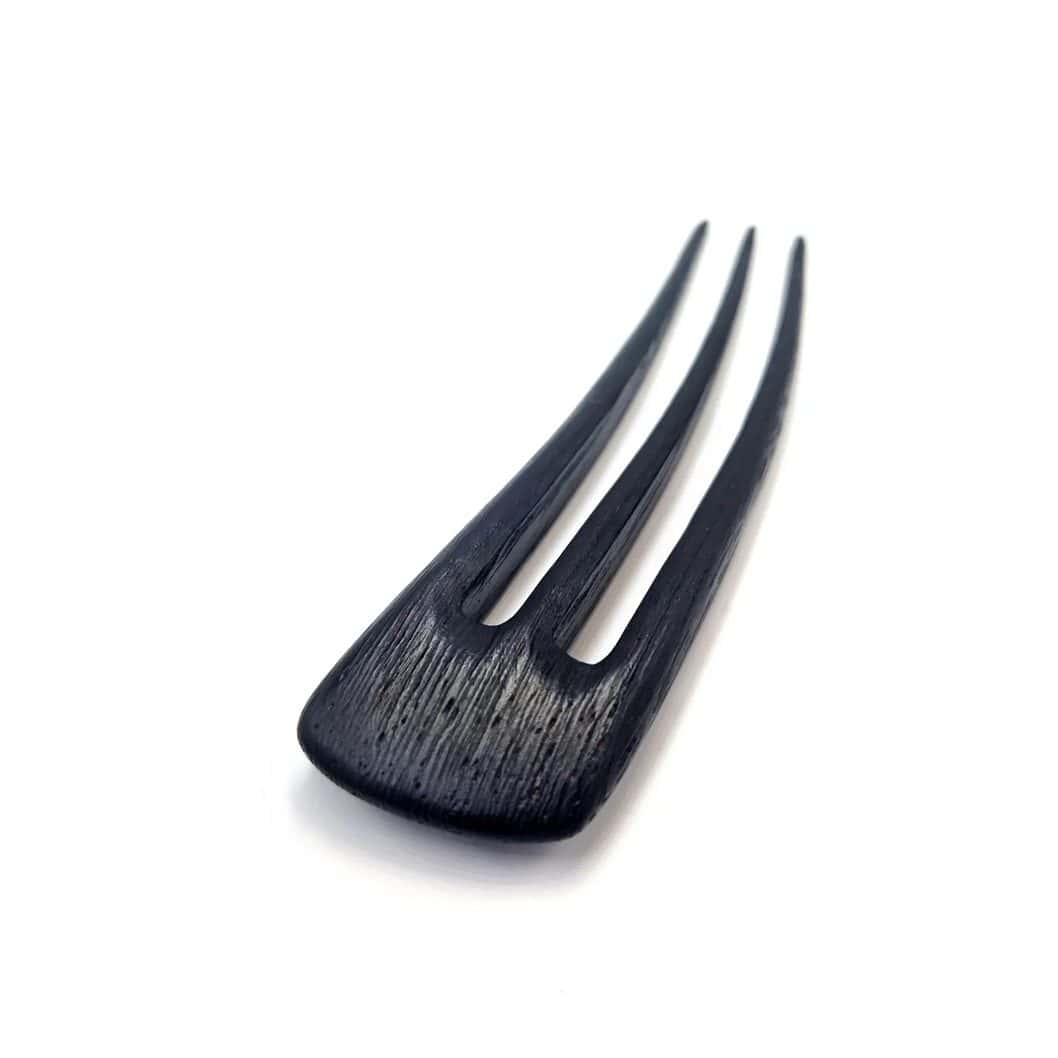 Wooden hair pin made of wenge – three-prong hair stick