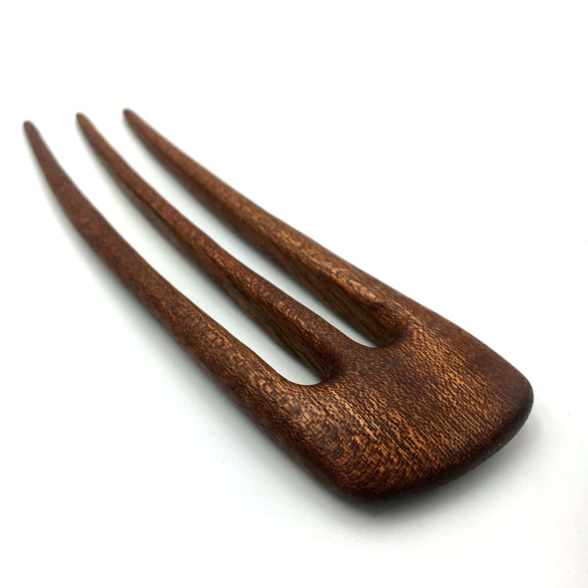 Wooden hair pin made of mahogany – three-prong hair stick