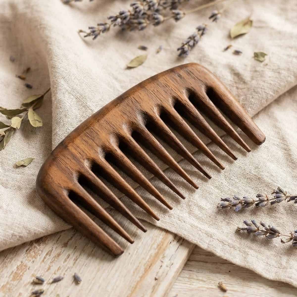 Compact Walnut Comb – Wide Tooth Pocket Comb for Thick Hair