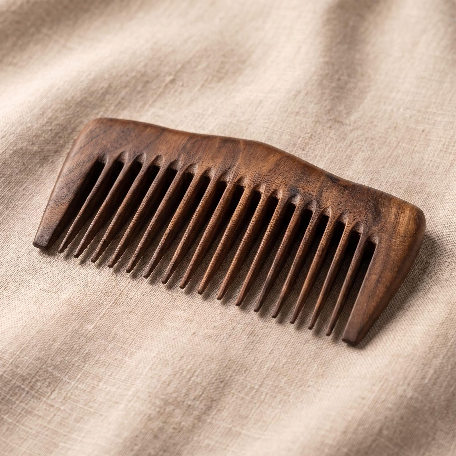 Natural Wooden Comb from Walnut 1 Natūralios medinės šukos iš riešutmedžio